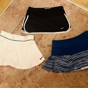 Nike Tennis Skirts Set - Black, White, and Blue “ love 3”